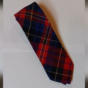 Meigel Wool Tie Made In Scotland Red, Blue, Yellow Plaid